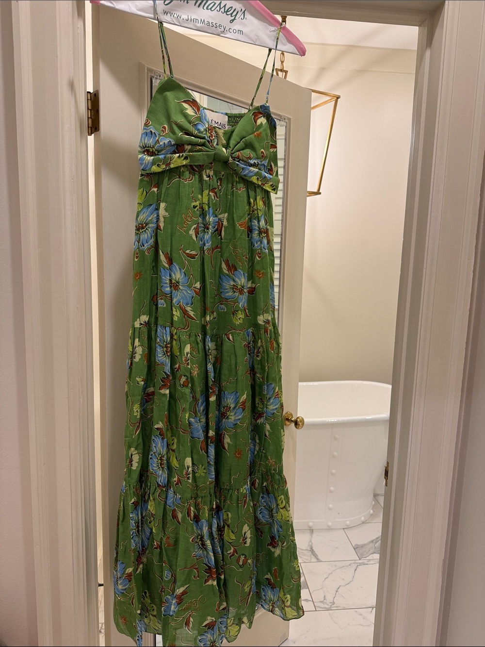 Alemais Green Floral Tie-Front Maxi Dress